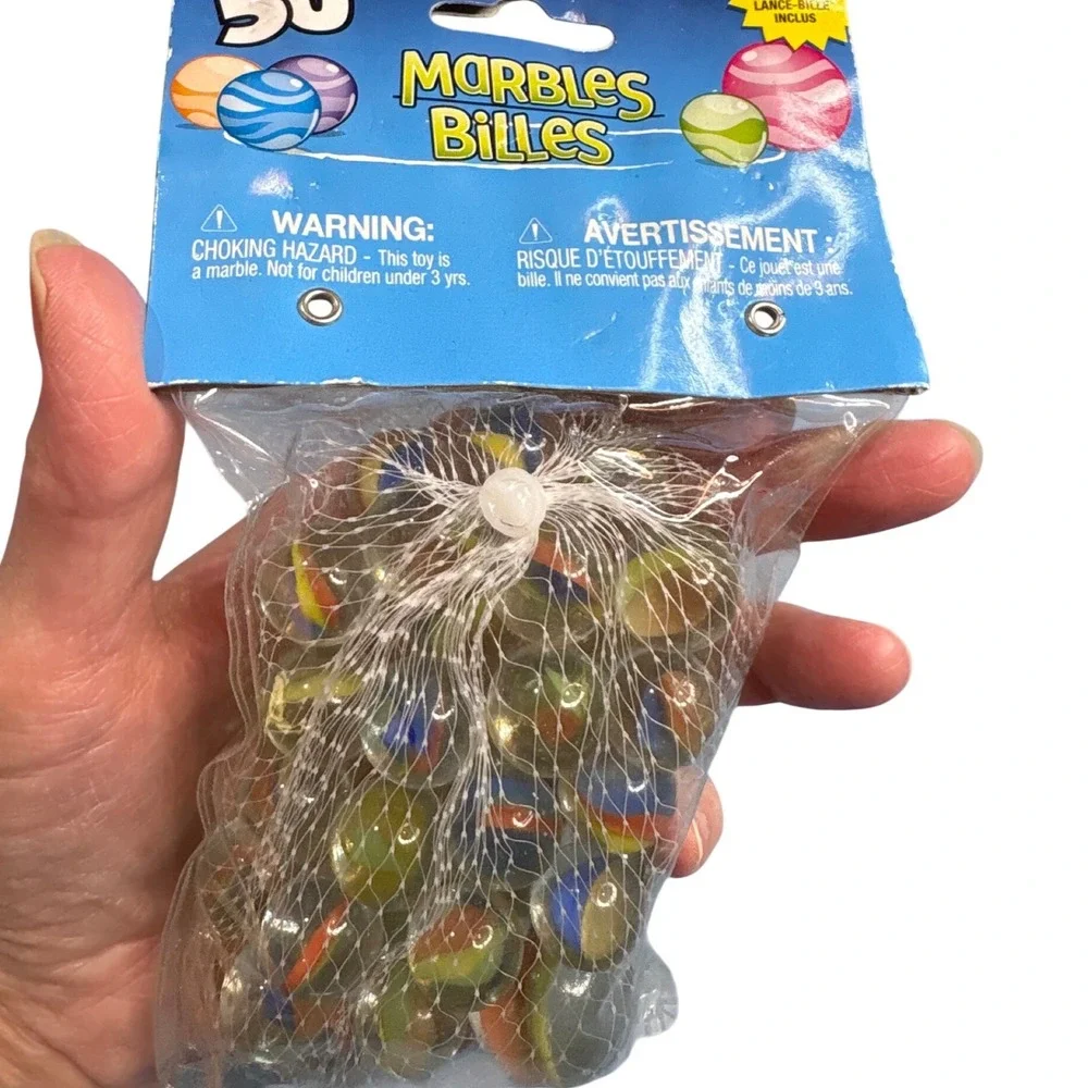 50 Glass Marbles Set with Shooter Cats Eye Multi-Color Greenbrier International